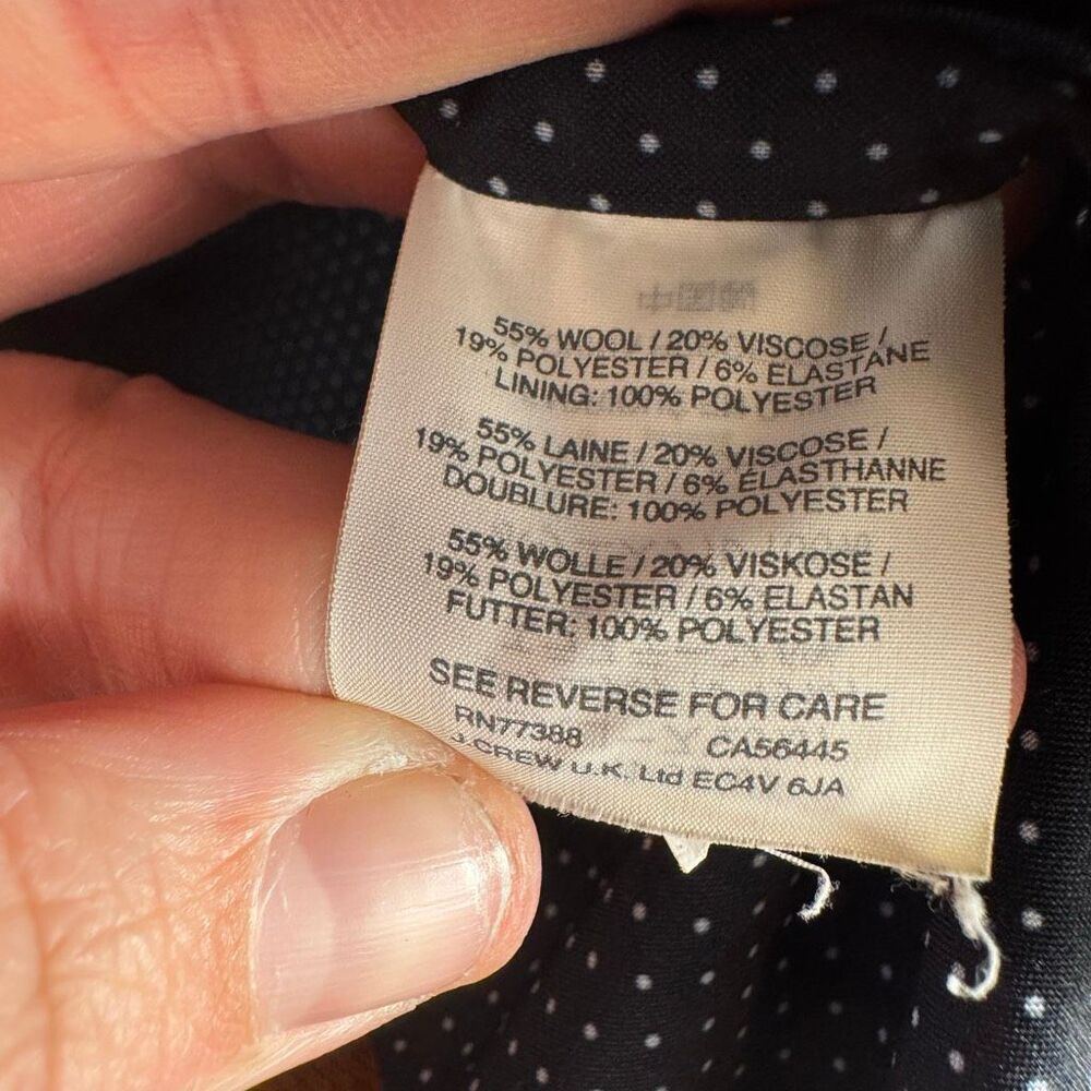 J.Crew Camel Wool-Blend Blazer | Polka Dot Lining | Size 2 - Picture 6 of 8
